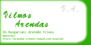 vilmos arendas business card